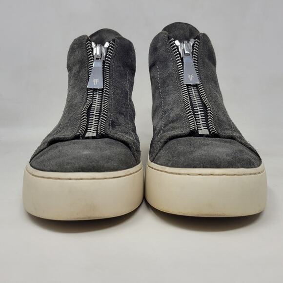 Frye Sneakers Womens 6.5M Gray Suede Lena Zip High Top Shoes Booties - Picture 6 of 12